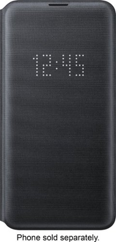 LED Wallet Cover Case for Samsung Galaxy S10e - Black-Front_Standard 