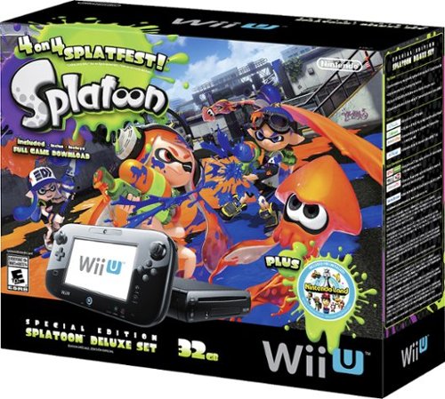  Nintendo - Wii U 32GB Console Splatoon Special Edition Bundle - Black