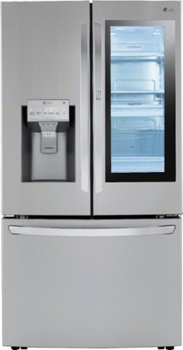LG - 23.5 Cu. Ft. French Door-in-Door Counter-Depth Smart Refrigerator with Craft Ice - Stainless Steel-Front_Standard