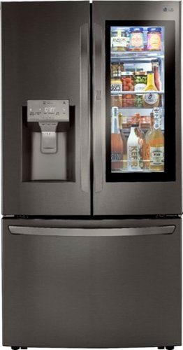 LG - 23.5 Cu. Ft. French InstaView Door-in-Door Counter-Depth Refrigerator with Craft Ice - Black stainless steel