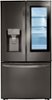 LG - 23.5 Cu. Ft. French Door-in-Door Counter-Depth Smart Refrigerator with Craft Ice - Black Stainless Steel-Front_Standard