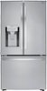LG - 23.5 Cu. Ft. French Door Counter-Depth Refrigerator - Stainless Steel-Front_Standard