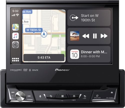 Pioneer 7 Motorized Android Auto and Apple CarPlay Bluetooth Digital Media (DM) Receiver - Black GLOBAL SHIPPING