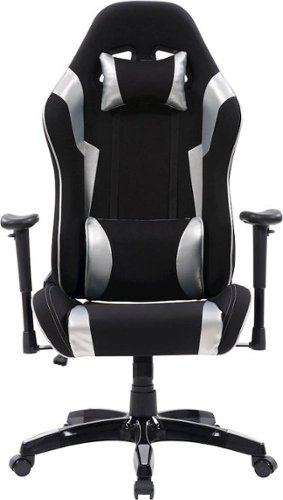 CorLiving - High-Back Ergonomic Gaming Chair - Black/Mesh Silver