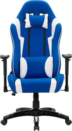 CorLiving - High-Back Ergonomic Gaming Chair - Blue/Mesh White