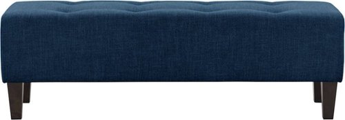 CorLiving - Rectangular Ottoman - Navy Blue