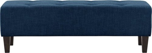 CorLiving - Rectangular Ottoman - Navy Blue