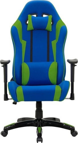 CorLiving - High-Back Ergonomic Gaming Chair - Blue/Mesh Green