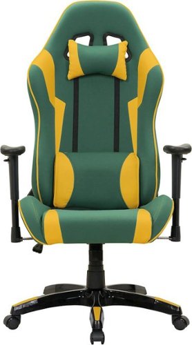 CorLiving - High-Back Ergonomic Gaming Chair - Green/Mesh Yellow