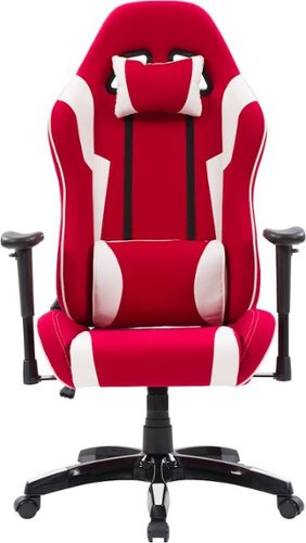 CorLiving - High-Back Ergonomic Gaming Chair - Red/Mesh White