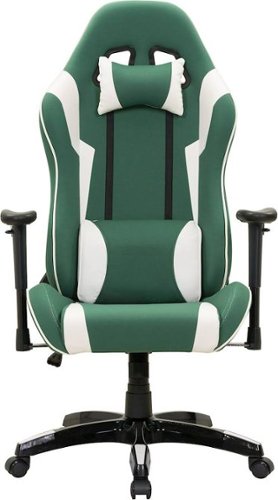 CorLiving - High-Back Ergonomic Gaming Chair - Green/Mesh White