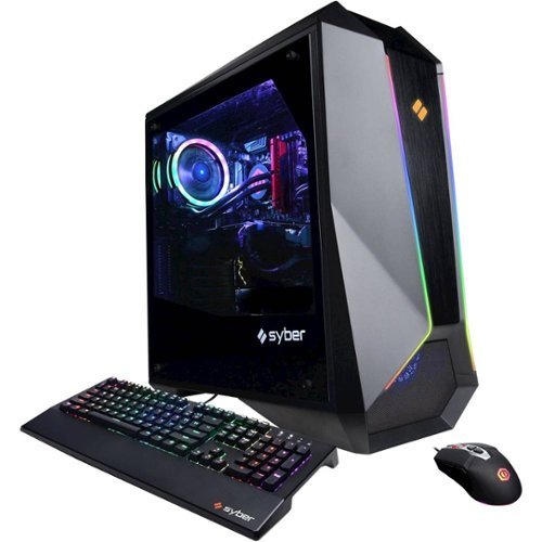 CyberPowerPC - Gaming Desktop - Intel Core i7-9700K - 8GB Memory - NVIDIA GeForce RTX 2060 - 1TB HDD + 480GB SSD - Black-Front_Standard 