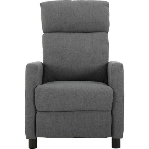 Noble House - Vineland Fabric Recliner - Gray-Front_Standard 