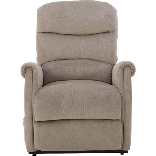 Noble House - Stanhope Power Lift Up Fabric Recliner - Latte-Front_Standard 