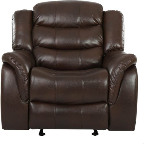 Noble House - Emmet Glider Recliner - Dark Brown-Front_Standard 