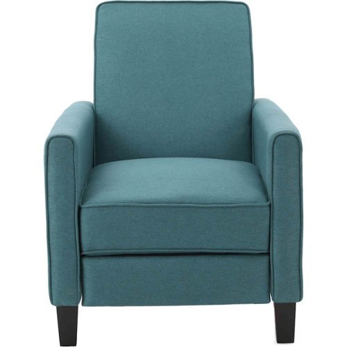 Noble House - Columbus Fabric Recliner - Dark Teal-Front_Standard 