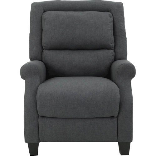 Noble House - Ayden Fabric Recliner - Dark Gray-Front_Standard 