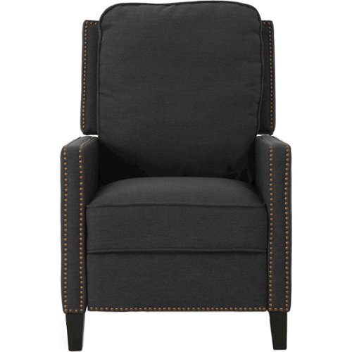 Noble House - Elko Fabric Recliner - Dark Gray-Front_Standard 