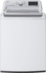 LG - 5.5 Cu. Ft. High-Efficiency Smart Top-Load Washer with TurboWash3D Technology - White - Front_Standard