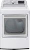 LG - 7.3 Cu. Ft. Smart Gas Dryer with Steam and Sensor Dry - White-Front_Standard 