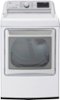 LG - 7.3 Cu. Ft. Smart Gas Dryer with Steam and Sensor Dry - White-Front_Standard