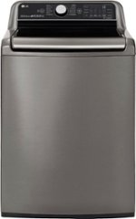 LG - 5.5 Cu. Ft. High-Efficiency Smart Top-Load Washer with TurboWash3D Technology - Graphite steel - Front_Standard