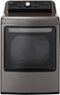 LG - 7.3 Cu. Ft. Smart Electric Dryer with Steam and Sensor Dry - Graphite Steel-Front_Standard 