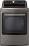 LG - 7.3 Cu. Ft. Smart Gas Dryer with Steam and Sensor Dry - Graphite Steel-Front_Standard