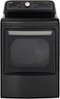 LG - 7.3 Cu. Ft. Smart Gas Dryer with Steam and Sensor Dry - Black Steel-Front_Standard