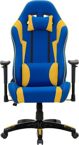 CorLiving - High-Back Ergonomic Gaming Chair - Blu/Mesh Yellow
