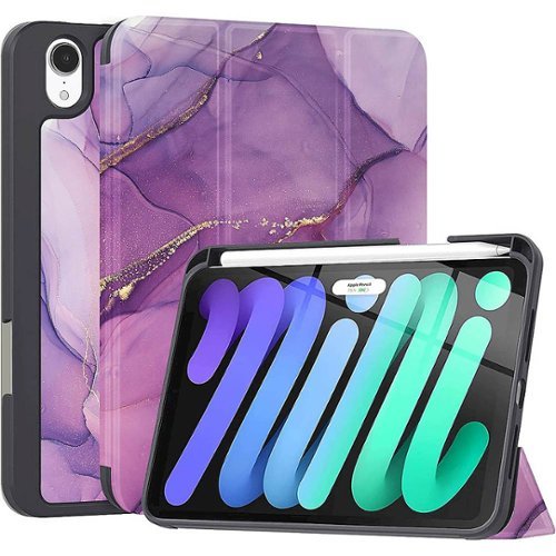 SaharaCase Folio Case for Apple iPad mini (A17 Pro) and Apple iPad mini (6th Generation 2021) - Purple Marble WORLDWIDE DELIVERY