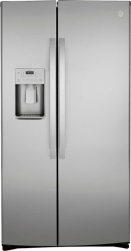 GE - 21.8 Cu. Ft. Side-by-Side Counter-Depth Refrigerator - Stainless steel