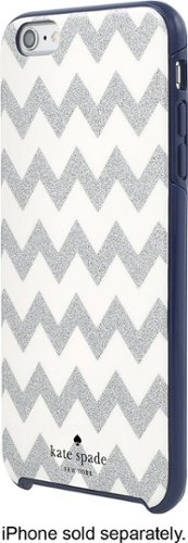  kate spade new york - Hard Shell Case for Apple® iPhone® 6 Plus and 6s Plus - Chevron Glitter Silver/Navy
