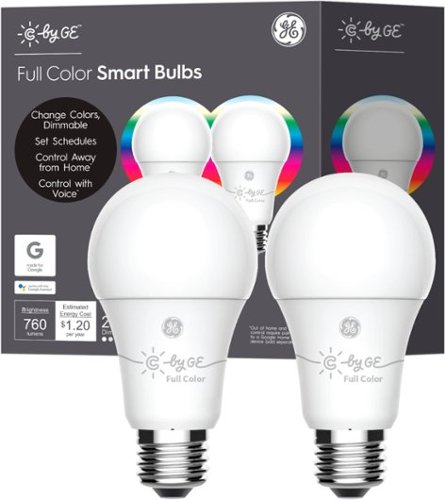  C by GE - A19 Bluetooth Smart LED Light Bulb (2-Pack) - Multicolor
