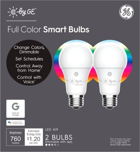 C by GE A19 Bluetooth Smart LED Light Bulb (2-Pack) - Multicolor WORLDWIDE DELIVERY