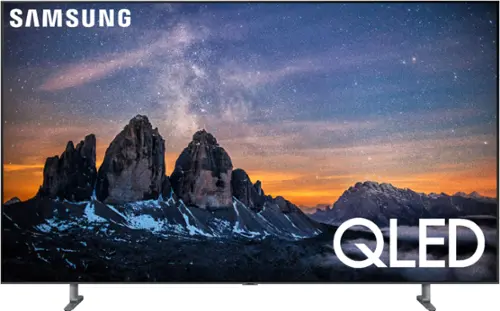 Front. Samsung - 65" Class - LED - Q80 Series - 2160p - Smart - 4K UHD TV with HDR - Silver Carbon.