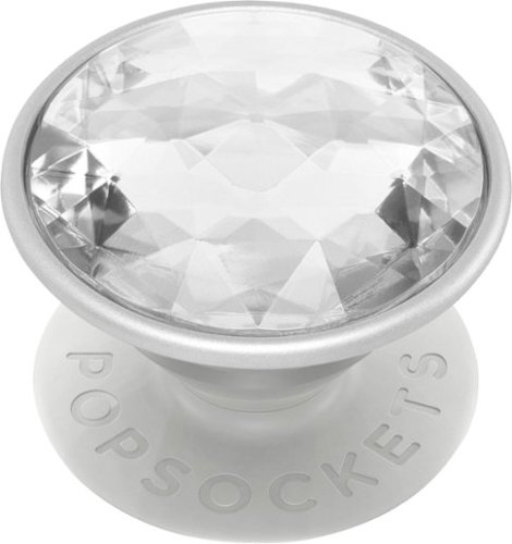 PopSockets - PopGrip Premium Cell Phone Grip and Stand - Disco Crystal Silver