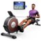 MERACH - Q1S Magnetic Rowing Machine 16 Levels of Quiet Resistance Dual Slide Rail 350lb Weight Capacity App Compatible - Dark Gray-Front_Standard