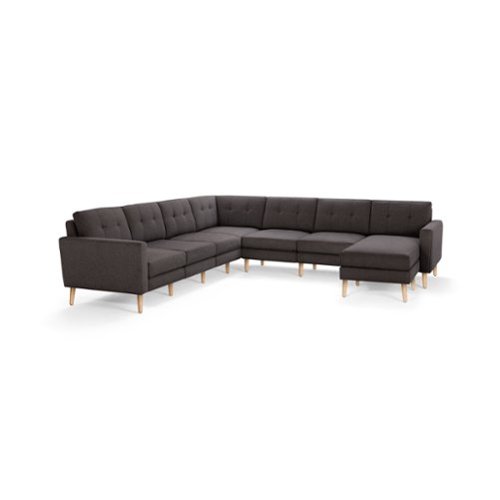 Burrow - Mid-Century Nomad 7-Seat Corner Sectional with Chaise - Charcoal-Front_Standard 