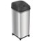 iTouchless - 13 Gallon Touchless Sensor Trash Can with Wheels and AbsorbX Odor Control System, Stainless Steel Automatic Kitchen Bin - Black/Silver-Angle_Standard 