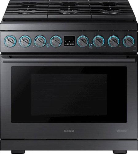 Samsung - Chef Collection 6.3 Cu. Ft. Freestanding Fingerprint Resistant
Dual Fuel Convection Range - Matte Black Stainless Steel-Front_Standard 