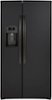 GE - 21.8 Cu. Ft. Side-by-Side Counter-Depth Refrigerator - Black Slate-Front_Standard 