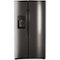 GE - 25.1 Cu. Ft. Side-by-Side Refrigerator - Black Stainless Steel-Front_Standard