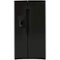 GE - 25.1 Cu. Ft. Side-by-Side Refrigerator - Black-Front_Standard