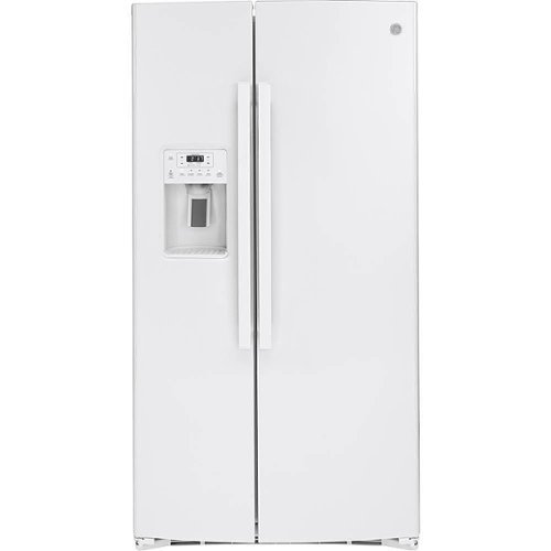 GE - 25.1 Cu. Ft. Side-by-Side Refrigerator - White