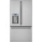 Café - 22.2 Cu. Ft. French Door Counter-Depth Smart Refrigerator with Hot Water Dispenser, Customizable - Stainless Steel-Front_Standard