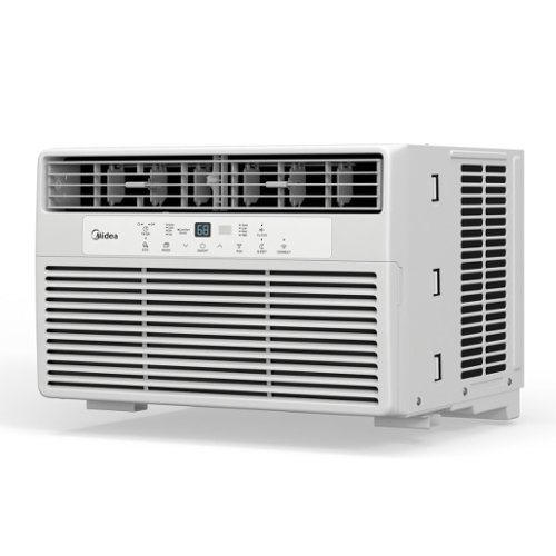 Midea - 10,000 BTU 115V Smart Window Air Conditioner with Comfort Sense Remote, MAW10S1DWWT - White-Front_Standard 