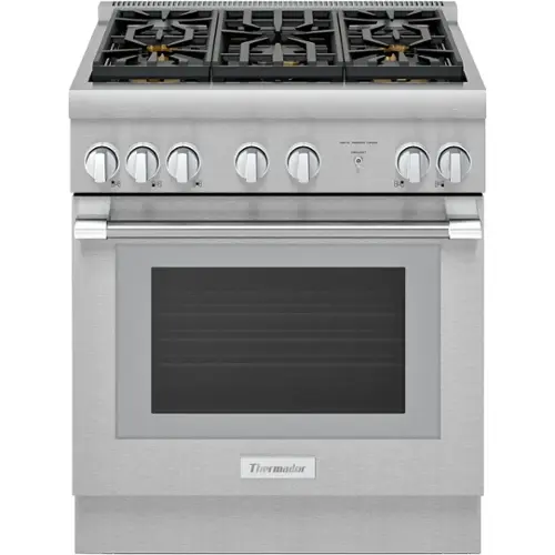 Front. Thermador - Professional Series 4.4 Cu. Ft. Freestanding Dual Fuel Convection Range with Self-Cleaning and 5 Star Burners - Stainless Steel.