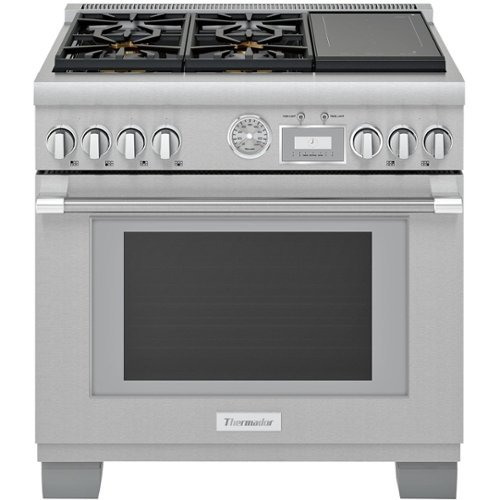 Thermador - ProGrand 5.7 Cu. Ft. Self-Cleaning Freestanding Dual Fuel Convection Range - Liquid Propane Convertible - Stainless Steel
