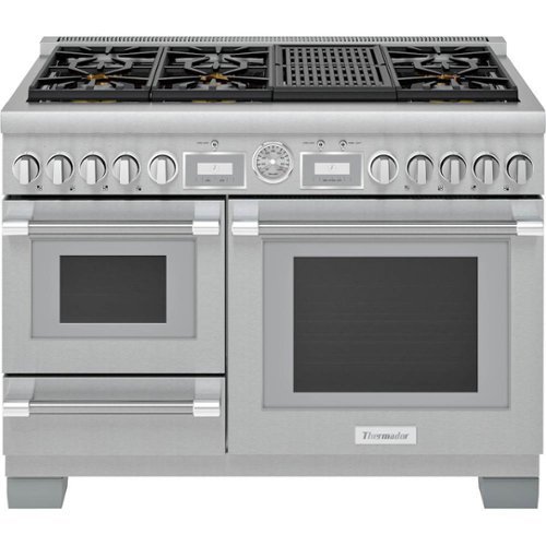 Thermador - ProGrand 6.5 Cu. Ft. Freestanding Double Oven Dual Fuel Convection Range with Pro Steam - Liquid Propane Convertible - Stainless steel